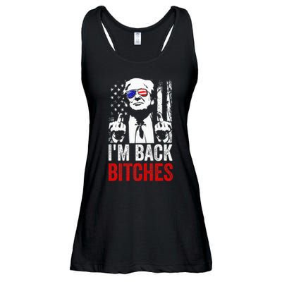Funny Trump IM Back Bitches Take Ameircan Great Again Ladies Essential Flowy Tank