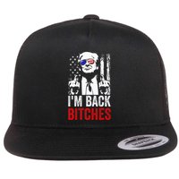 Funny Trump IM Back Bitches Take Ameircan Great Again Flat Bill Trucker Hat