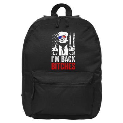 Funny Trump IM Back Bitches Take Ameircan Great Again 16 in Basic Backpack