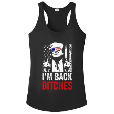 Funny Trump IM Back Bitches Take Ameircan Great Again Ladies PosiCharge Competitor Racerback Tank