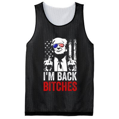 Funny Trump IM Back Bitches Take Ameircan Great Again Mesh Reversible Basketball Jersey Tank