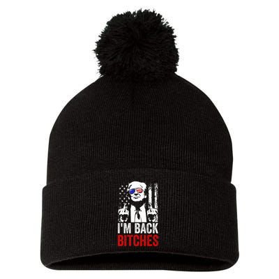 Funny Trump IM Back Bitches Take Ameircan Great Again Pom Pom 12in Knit Beanie