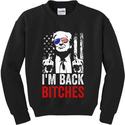 Funny Trump IM Back Bitches Take Ameircan Great Again Kids Sweatshirt