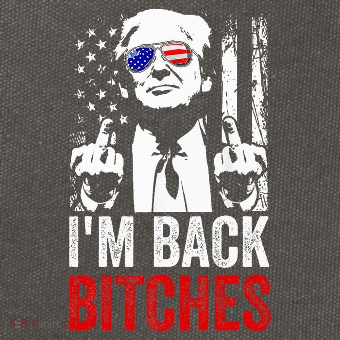 Funny Trump IM Back Bitches Take Ameircan Great Again Cotton Canvas Backpack