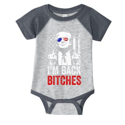 Funny Trump IM Back Bitches Take Ameircan Great Again Infant Baby Jersey Bodysuit