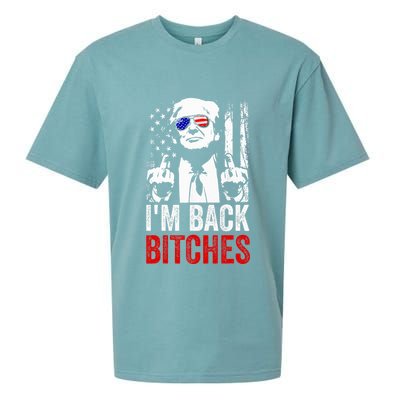 Funny Trump IM Back Bitches Take Ameircan Great Again Sueded Cloud Jersey T-Shirt