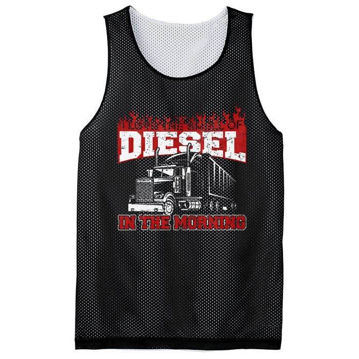 Funny Trucker I Love The Smell Of Diesel Truck Driving Mesh Reversible Basketball Jersey Tank