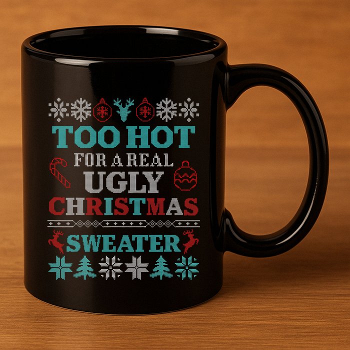 Funny This Is My ItS Too Hot For Ugly Christmas Sweaters Gift 11oz C Handle Ceramic Mug