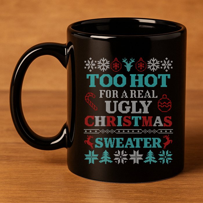 Funny This Is My ItS Too Hot For Ugly Christmas Sweaters Gift 11oz C Handle Ceramic Mug