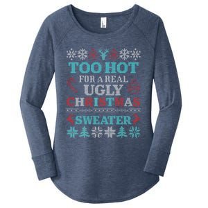 Funny This Is My ItS Too Hot For Ugly Christmas Sweaters Gift Women's Perfect Tri Tunic Long Sleeve Shirt