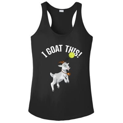 Funny Tennis I Goat This Ball Goat Lover And Tennis Player Gift Ladies PosiCharge Competitor Racerback Tank