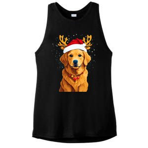 Funny This Is My Christmas Pajama Golden Retriever Dog Cool Gift Ladies PosiCharge Tri-Blend Wicking Tank