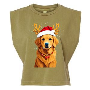 Funny This Is My Christmas Pajama Golden Retriever Dog Cool Gift Garment-Dyed Women's Muscle Tee