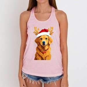 Funny This Is My Christmas Pajama Golden Retriever Dog Cool Gift Women's Knotted Racerback Tank