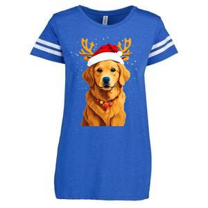 Funny This Is My Christmas Pajama Golden Retriever Dog Cool Gift Enza Ladies Jersey Football T-Shirt