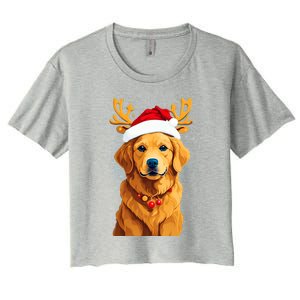 Funny This Is My Christmas Pajama Golden Retriever Dog Cool Gift Women's Crop Top Tee