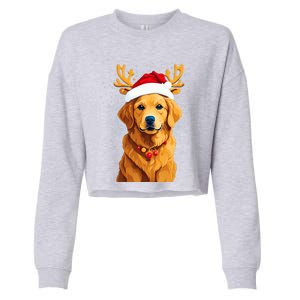 Funny This Is My Christmas Pajama Golden Retriever Dog Cool Gift Cropped Pullover Crew