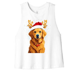 Funny This Is My Christmas Pajama Golden Retriever Dog Cool Gift Women's Racerback Cropped Tank