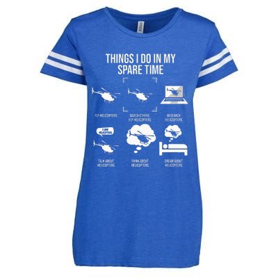 funny Things I Do In My Spare Time Helicopter Pilot Enza Ladies Jersey Football T-Shirt