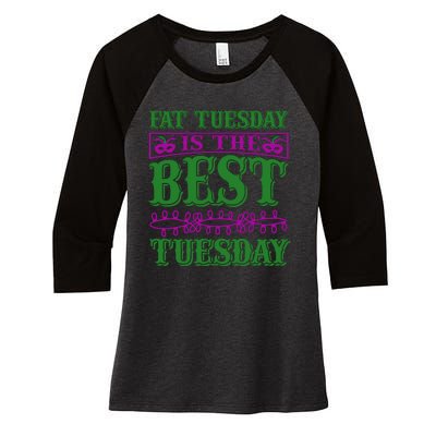 Fat Tuesday Is The Best Tuesday Women's Tri-Blend 3/4-Sleeve Raglan Shirt