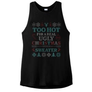 Funny This is My It's Too Hot for Ugly Christmas   Ladies PosiCharge Tri-Blend Wicking Tank