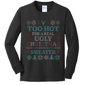 Funny This is My It's Too Hot for Ugly Christmas   Kids Long Sleeve Shirt