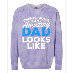 Funny This Is What An Amazing Dad Father's Day Amazing Dad Gift Colorblast Crewneck Sweatshirt