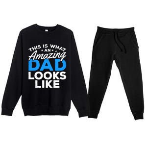 Funny This Is What An Amazing Dad Father's Day Amazing Dad Gift Premium Crewneck Sweatsuit Set