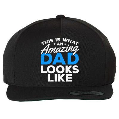 Funny This Is What An Amazing Dad Father's Day Amazing Dad Gift Wool Snapback Cap