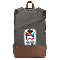 Funny Tees If Your Kid Bullies Mine I Hope You Can Fight Too Cotton Canvas Backpack