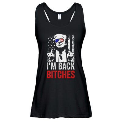 Funny Trump IM Back Bitches Take Ameircan Great Again Ladies Essential Flowy Tank