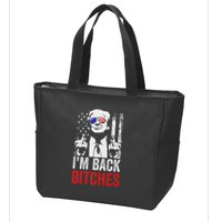 Funny Trump IM Back Bitches Take Ameircan Great Again Zip Tote Bag