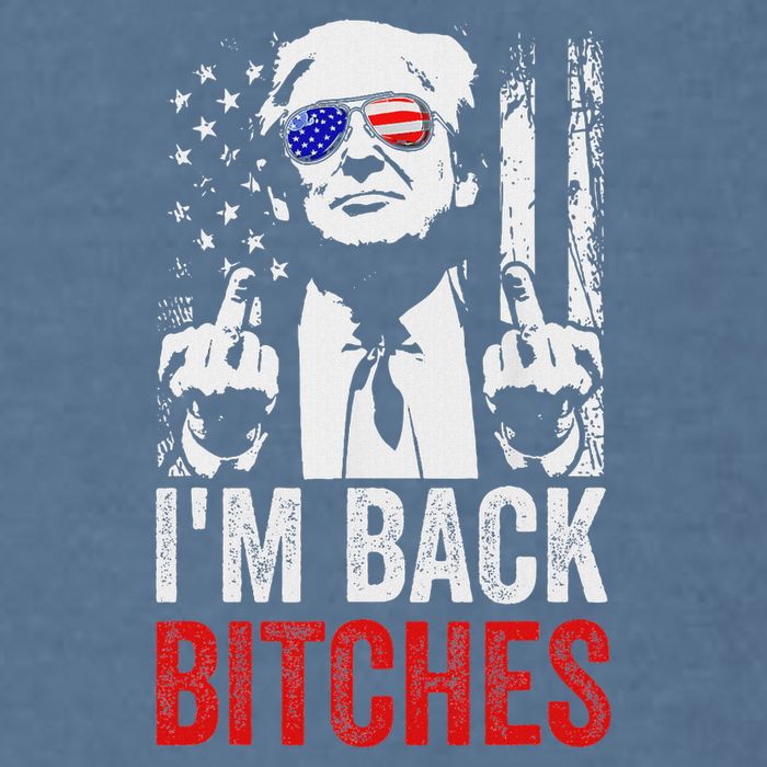 Funny Trump IM Back Bitches Take Ameircan Great Again Garment-Dyed Sweatshirt