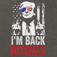 Funny Trump IM Back Bitches Take Ameircan Great Again Cotton Canvas Backpack