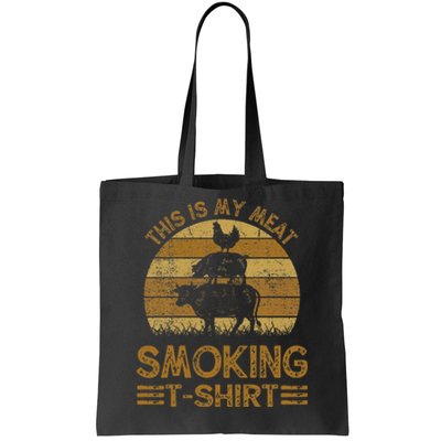 Funny This Is My Meat Smoking Bbq Barbeque Dad Tote Bag