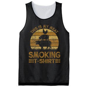 Funny This Is My Meat Smoking Bbq Barbeque Dad Mesh Reversible Basketball Jersey Tank