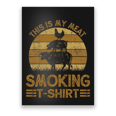 Funny This Is My Meat Smoking Bbq Barbeque Dad Poster