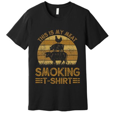 Funny This Is My Meat Smoking Bbq Barbeque Dad Premium T-Shirt