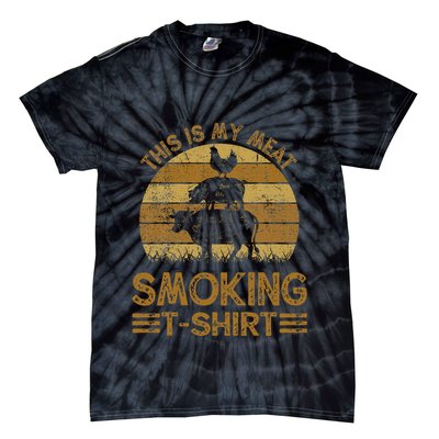Funny This Is My Meat Smoking Bbq Barbeque Dad Tie-Dye T-Shirt