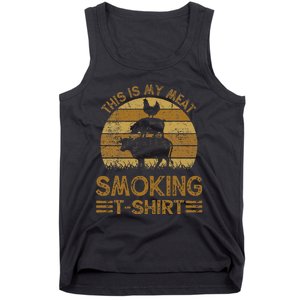 Funny This Is My Meat Smoking Bbq Barbeque Dad Tank Top