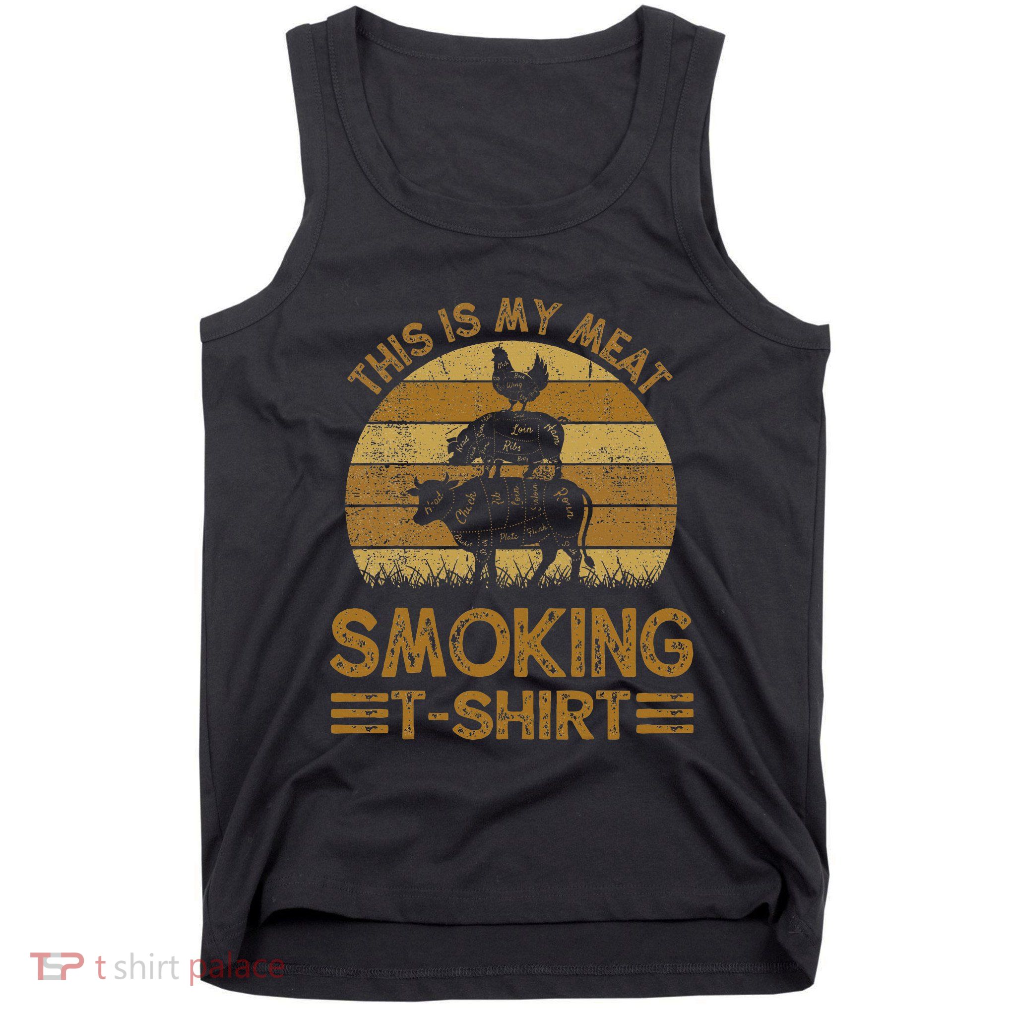 Funny This Is My Meat Smoking Bbq Barbeque Dad Tank Top