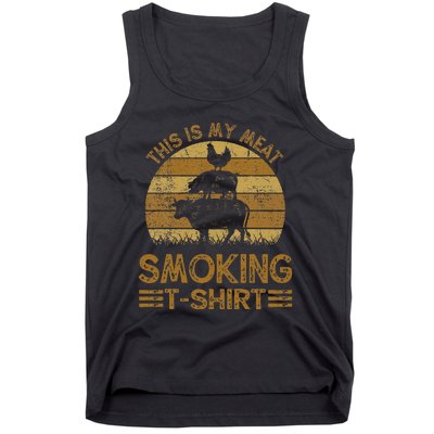 Funny This Is My Meat Smoking Bbq Barbeque Dad Tank Top