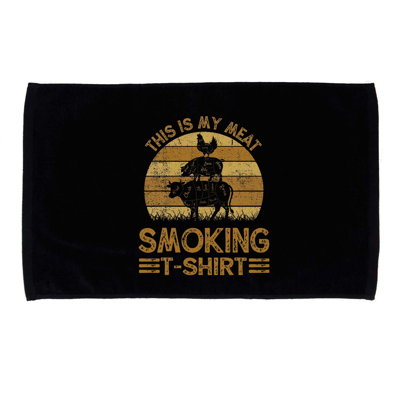 Funny This Is My Meat Smoking Bbq Barbeque Dad Microfiber Hand Towel
