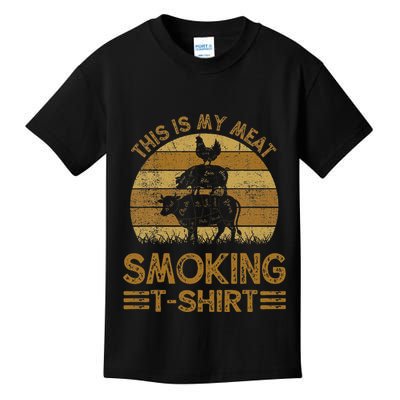 Funny This Is My Meat Smoking Bbq Barbeque Dad Kids T-Shirt