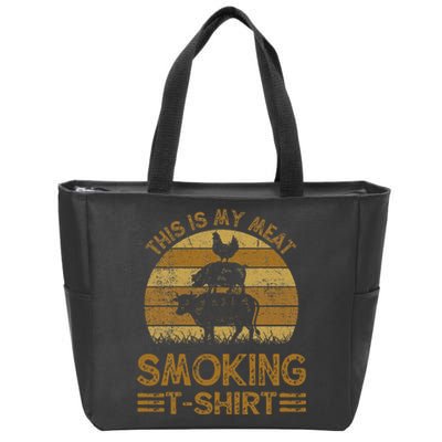 Funny This Is My Meat Smoking Bbq Barbeque Dad Zip Tote Bag