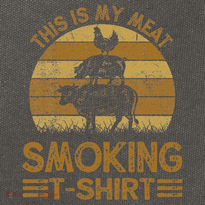 Funny This Is My Meat Smoking Bbq Barbeque Dad Cotton Canvas Backpack