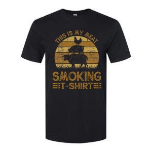 Funny This Is My Meat Smoking Bbq Barbeque Dad Softstyle CVC T-Shirt