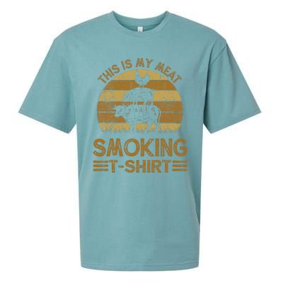 Funny This Is My Meat Smoking Bbq Barbeque Dad Sueded Cloud Jersey T-Shirt