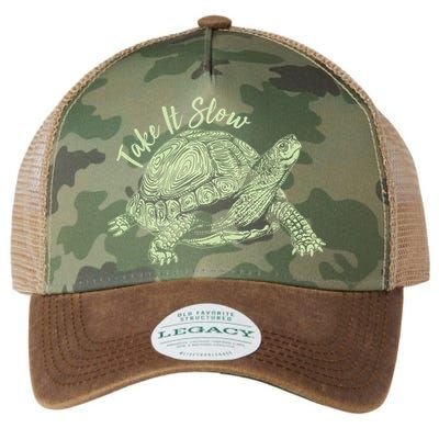 Funny Take It Slow Turtle Tortoise Legacy Tie Dye Trucker Hat