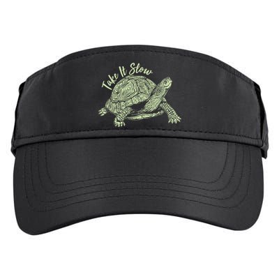 Funny Take It Slow Turtle Tortoise Adult Drive Performance Visor